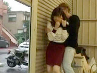 Fucking a hot young babe with big nipples in a Japanese garage is a kinky XXX fantasy come true.